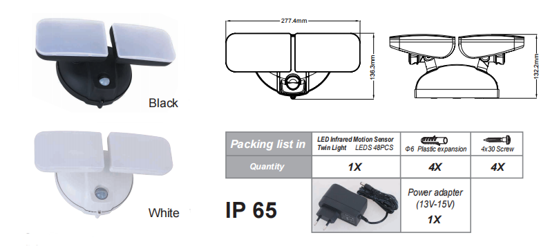 PD-2P-A ແຫຼ່ງໄຟ LED ຄູ່: ຜູ້ປົກຄອງກາງຄືນທີ່ສະຫຼາດຂອງເຈົ້າ