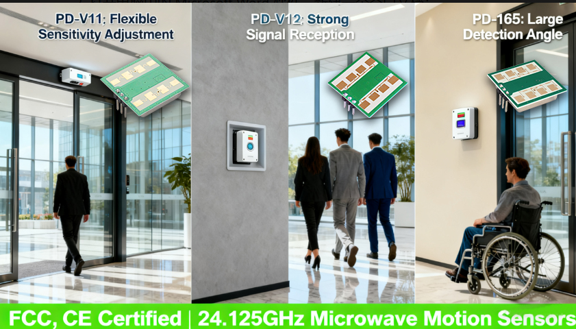 ສາມ 24.12ghz ເຊັນເຊີ MicrowHz Motors MOICTAVE - ເຫມາະສົມກັບສະຖານະການທີ່ສະຫຼາດທີ່ແຕກຕ່າງກັນ